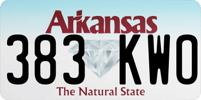 AR license plate 383KWO