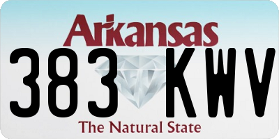 AR license plate 383KWV