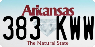 AR license plate 383KWW