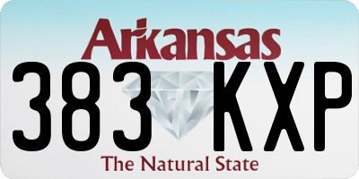 AR license plate 383KXP