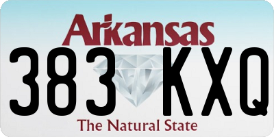 AR license plate 383KXQ