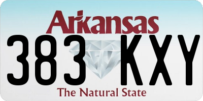 AR license plate 383KXY