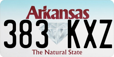 AR license plate 383KXZ