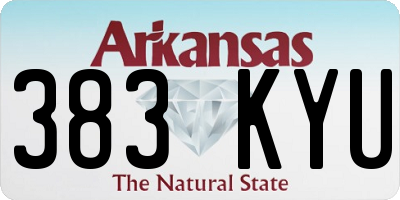 AR license plate 383KYU
