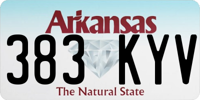 AR license plate 383KYV
