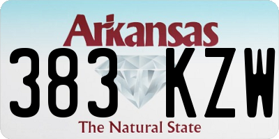 AR license plate 383KZW