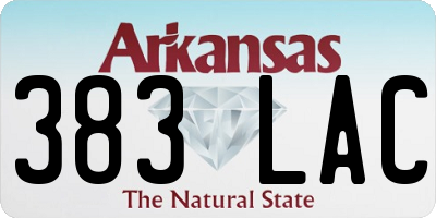 AR license plate 383LAC