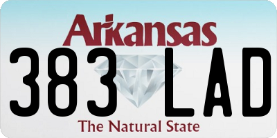 AR license plate 383LAD