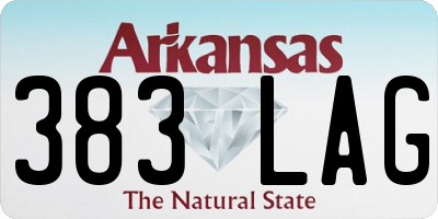AR license plate 383LAG