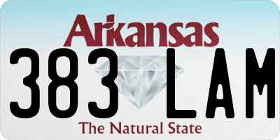 AR license plate 383LAM