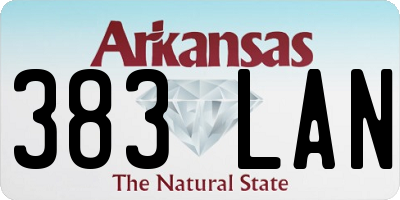AR license plate 383LAN