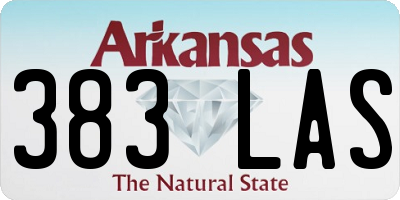 AR license plate 383LAS