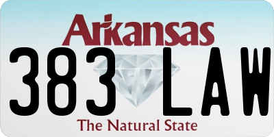 AR license plate 383LAW