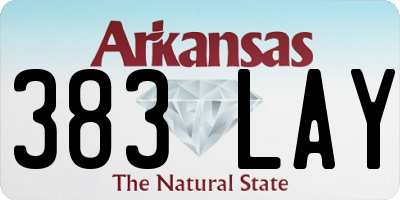 AR license plate 383LAY
