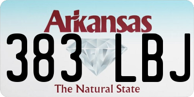 AR license plate 383LBJ