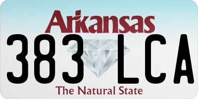 AR license plate 383LCA