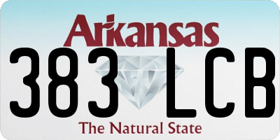 AR license plate 383LCB