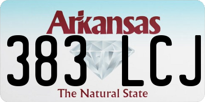 AR license plate 383LCJ
