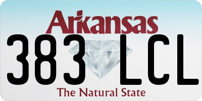 AR license plate 383LCL
