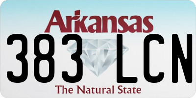 AR license plate 383LCN