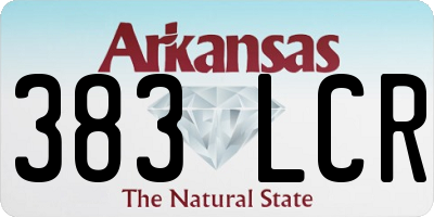 AR license plate 383LCR