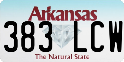 AR license plate 383LCW