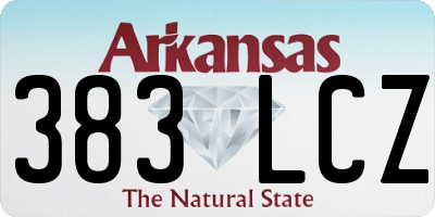 AR license plate 383LCZ
