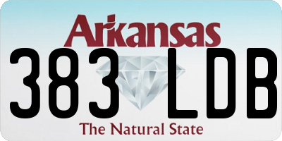 AR license plate 383LDB