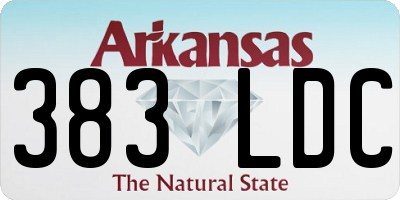 AR license plate 383LDC