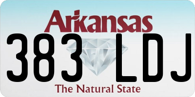 AR license plate 383LDJ