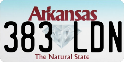 AR license plate 383LDN