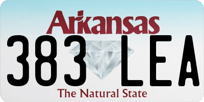 AR license plate 383LEA