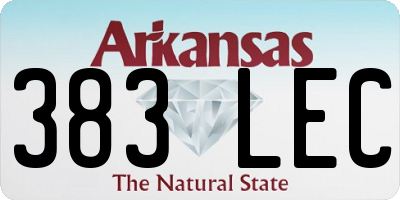 AR license plate 383LEC