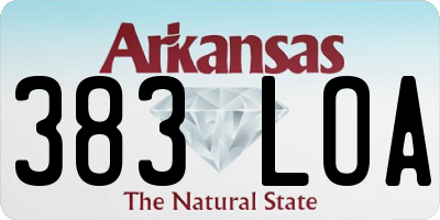 AR license plate 383LOA