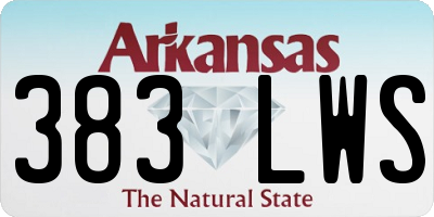 AR license plate 383LWS