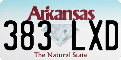 AR license plate 383LXD