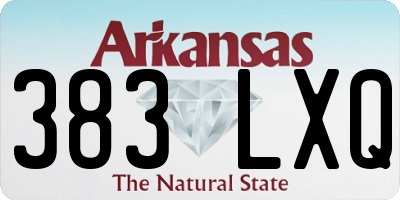 AR license plate 383LXQ