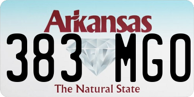 AR license plate 383MGO