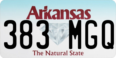AR license plate 383MGQ