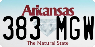 AR license plate 383MGW