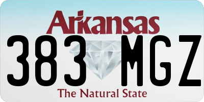 AR license plate 383MGZ