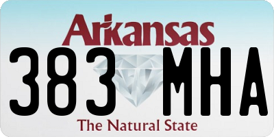AR license plate 383MHA