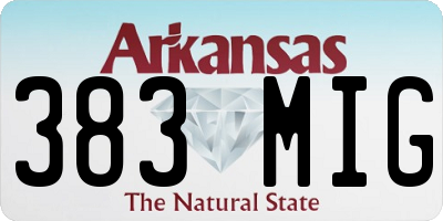AR license plate 383MIG