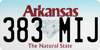 AR license plate 383MIJ