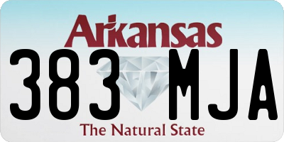 AR license plate 383MJA