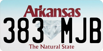 AR license plate 383MJB