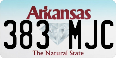 AR license plate 383MJC