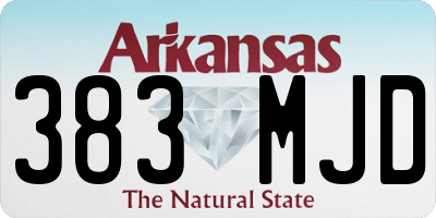 AR license plate 383MJD