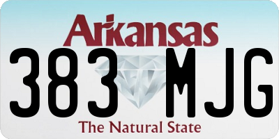 AR license plate 383MJG