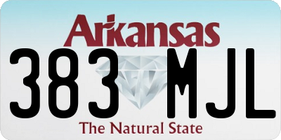 AR license plate 383MJL